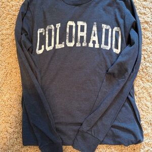 Colorado Graphic Long Sleeve Tee - Navy with White Lettering